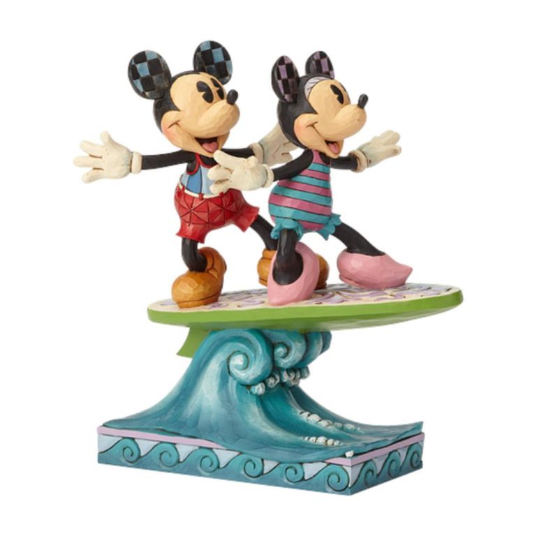 Disney Traditions Mickey and Minnie on Surfboard